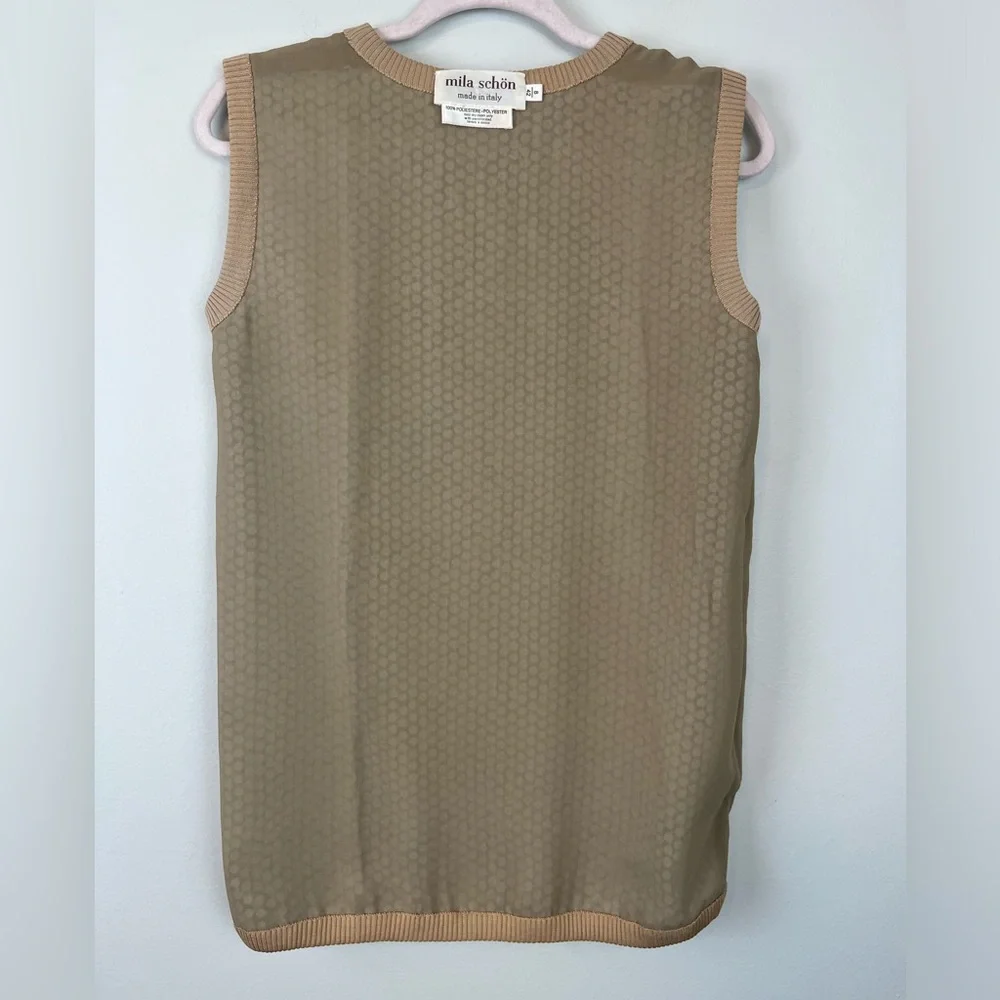 Vintage Mila Schon Italy Animal Print Sequin Sleeveless Top Size 42/8 Mob Wife - Picture 8 of 8
